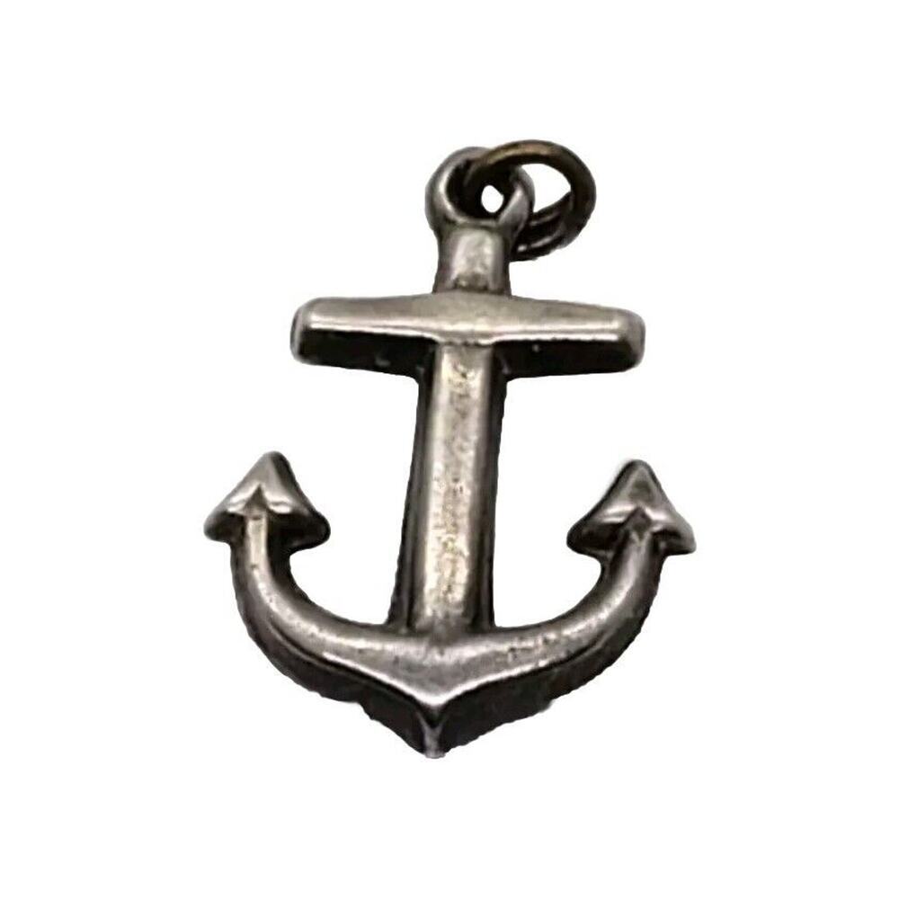 Vintage Charm Pendant 925 Sterling Silver 3D Anchor Navy Marines Boat Nautical